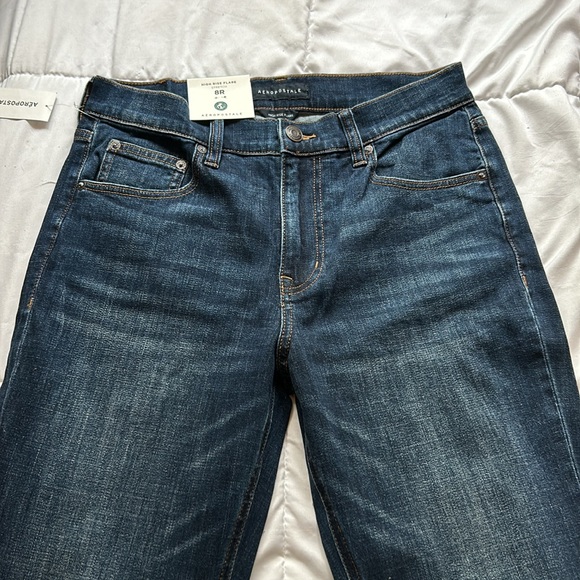 NWT Aeropostale Highrise Dark Blue Flare Jeans Size 8 - Picture 7 of 9